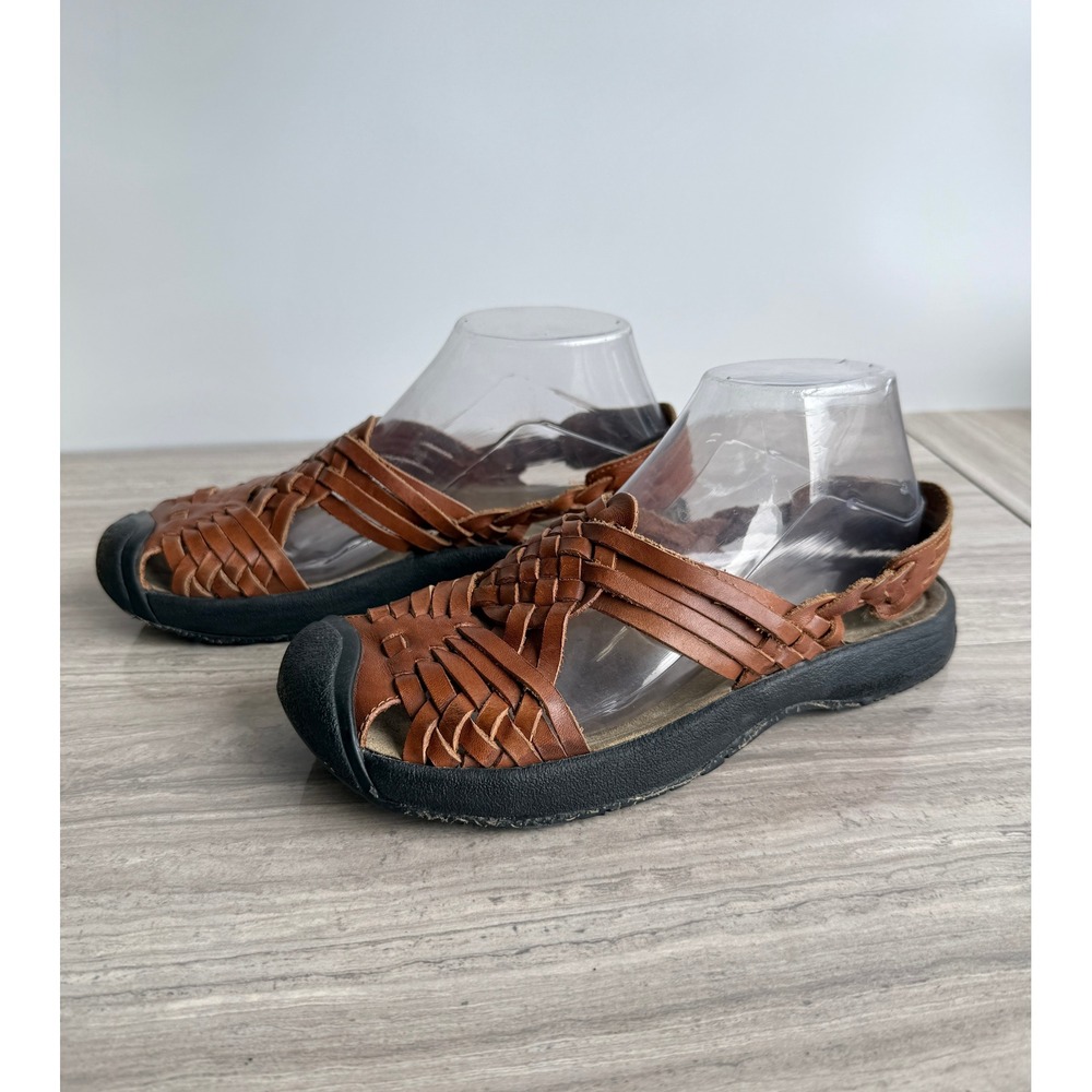 KEEN Rosarita II x HYKE Woven Leather Huarache Brown Sandals Boho Gorpcore 7.5